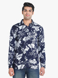 Men's Floral Printed Navy Full Sleeve Casual Shirt
