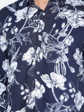 Men's Floral Printed Navy Full Sleeve Casual Shirt
