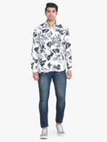 Men's Floral Printed White Full Sleeve Casual Shirt