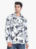 Men's Floral Printed White Full Sleeve Casual Shirt colvynharris