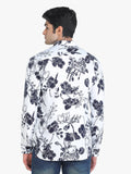 Men's Floral Printed White Full Sleeve Casual Shirt