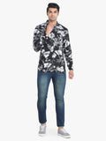 Men's Floral Printed Black Full Sleeve Casual Shirt