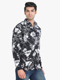 Men's Floral Printed Black Full Sleeve Casual Shirt colvynharris