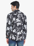 Men's Floral Printed Black Full Sleeve Casual Shirt