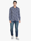 Men's Floral Printed Navy Full Sleeve Casual Shirt