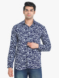 Men's Floral Printed Navy Full Sleeve Casual Shirt