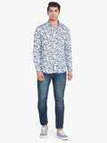 Men's Floral Printed White Full Sleeve Casual Shirt colvynharris