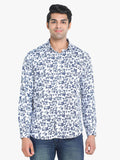 Men's Floral Printed White Full Sleeve Casual Shirt colvynharris