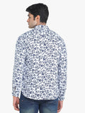 Men's Floral Printed White Full Sleeve Casual Shirt