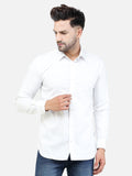 Colvyn Harris Men's Slim Fit Cotton Lycra White Casual Shirt