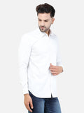 Colvyn Harris Men's Slim Fit Cotton Lycra White Casual Shirt