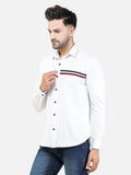 Colvyn Harris Men's Slim Fit Mercerised PQ Matte White Casual Shirt