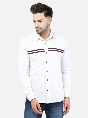 Colvyn Harris Men's Slim Fit Mercerised PQ Matte White Casual Shirt