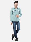 Colvyn Harris Men's Slim Fit Mercerised PQ Matte Sea Green Casual Shirt