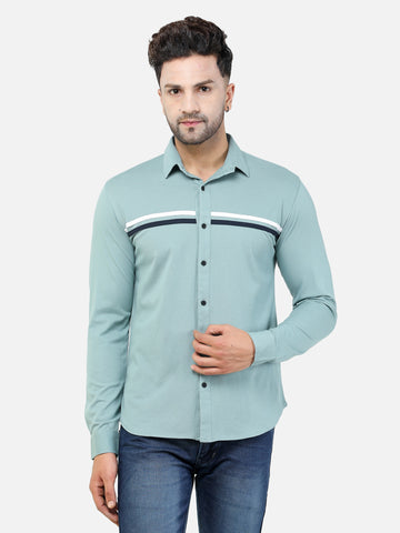 Colvyn Harris Men's Slim Fit Mercerised PQ Matte Sea Green Casual Shirt