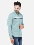Colvyn Harris Men's Slim Fit Mercerised PQ Matte Sea Green Casual Shirt