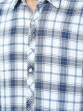 Colvyn Harris Men's Slim Fit Indigo White & Blue Casual Shirt