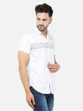 Colvyn Harris Men's Slim Fit Flex Cotton White Casual Shirt