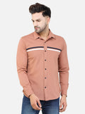 Colvyn Harris Men's Slim Fit Mercerised PQ Matte Peach Casual Shirt