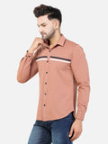 Colvyn Harris Men's Slim Fit Mercerised PQ Matte Peach Casual Shirt