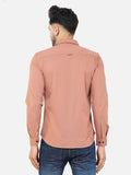 Colvyn Harris Men's Slim Fit Mercerised PQ Matte Peach Casual Shirt
