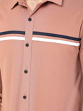 Colvyn Harris Men's Slim Fit Mercerised PQ Matte Peach Casual Shirt