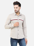 Colvyn Harris Men's Slim Fit Mercerised PQ Matte Beige Casual Shirt