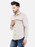 Colvyn Harris Men's Slim Fit Mercerised PQ Matte Beige Casual Shirt