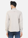 Colvyn Harris Men's Slim Fit Mercerised PQ Matte Beige Casual Shirt