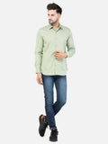 Colvyn Harris Men's Slim Fit Cotton Lycra Sea Green Casual Shirt