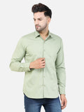 Colvyn Harris Men's Slim Fit Cotton Lycra Sea Green Casual Shirt