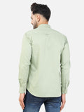 Colvyn Harris Men's Slim Fit Cotton Lycra Sea Green Casual Shirt