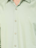 Colvyn Harris Men's Slim Fit Cotton Lycra Sea Green Casual Shirt