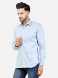 Colvyn Harris Men's Slim Fit Cotton Lycra Sky Blue Casual Shirt