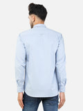Colvyn Harris Men's Slim Fit Cotton Lycra Sky Blue Casual Shirt