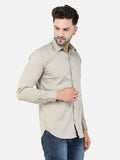 Colvyn Harris Men's Slim Fit Cotton Lycra Beige Casual Shirt