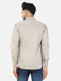 Colvyn Harris Men's Slim Fit Cotton Lycra Beige Casual Shirt