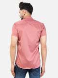 Colvyn Harris Men's Slim Fit Satin Lycra Peach Casual Shirt