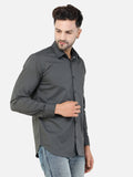 Colvyn Harris Men's Slim Fit Cotton Lycra Dark Grey Casual Shirt