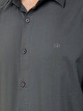 Colvyn Harris Men's Slim Fit Cotton Lycra Dark Grey Casual Shirt