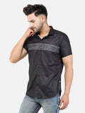 Colvyn Harris Men's Slim Fit Flex Cotton Magic Black Casual Shirt