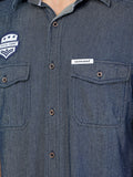 Colvyn Harris Men's Slim Fit Denim Tensile Blue Casual Shirt