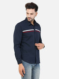 Colvyn Harris Men's Slim Fit Mercerised PQ Matte Navy Casual Shirt
