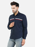 Colvyn Harris Men's Slim Fit Mercerised PQ Matte Navy Casual Shirt