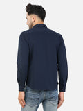 Colvyn Harris Men's Slim Fit Mercerised PQ Matte Navy Casual Shirt