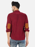 Colvyn Harris Men's Slim Fit Corduroy Wine Casual Shirt