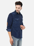 Colvyn Harris Men's Slim Fit Corduroy Navy Casual Shirt