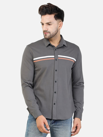 Colvyn Harris Men's Slim Fit Mercerised PQ Matte Grey Casual Shirt