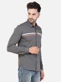 Colvyn Harris Men's Slim Fit Mercerised PQ Matte Grey Casual Shirt