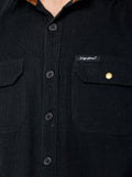 Colvyn Harris Men's Slim Fit Corduroy Black Casual Shirt
